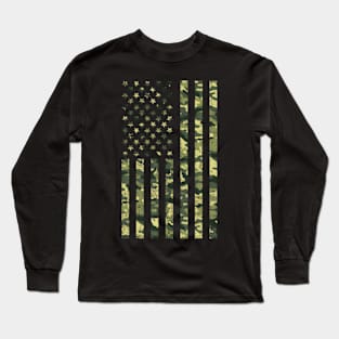 Camo American Flag Usa Camouflage Patriotic American Flag Long Sleeve T-Shirt